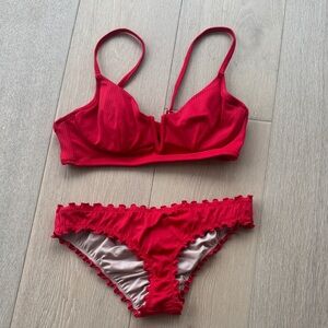 Shade & Shore Red Bikini Set top 32C bottom XS